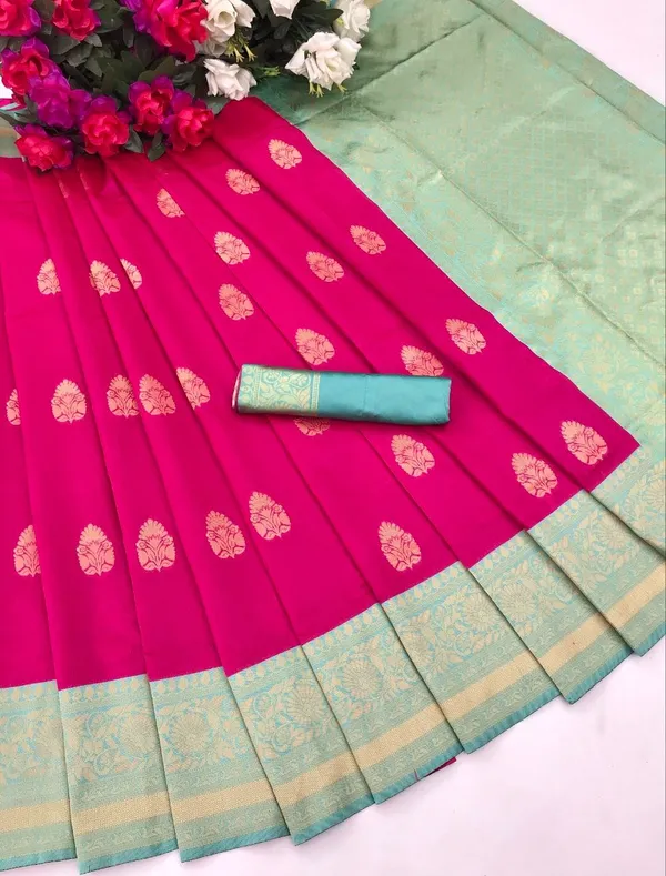Pink_Embellished_Banarasi_Jacquard_Saree_(Pink)